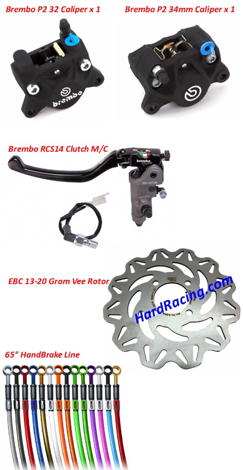 Honda GROM / SF Brembo Big Dual Rear Calipers Kit for Right Handbrake
